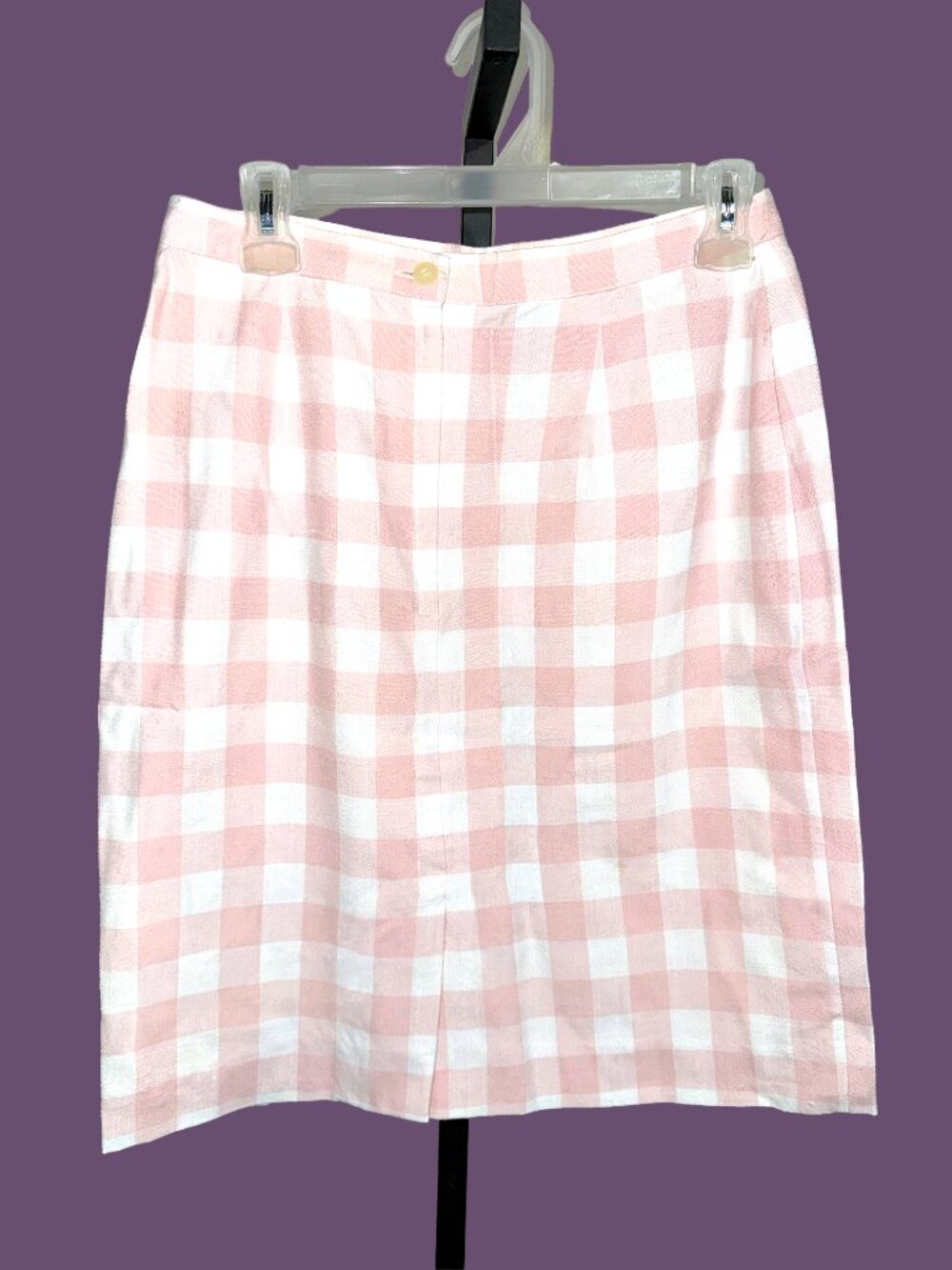 Vintage 80s/90's TR Bentley Pink Checkered High Waisted Mini Skirt Size Small